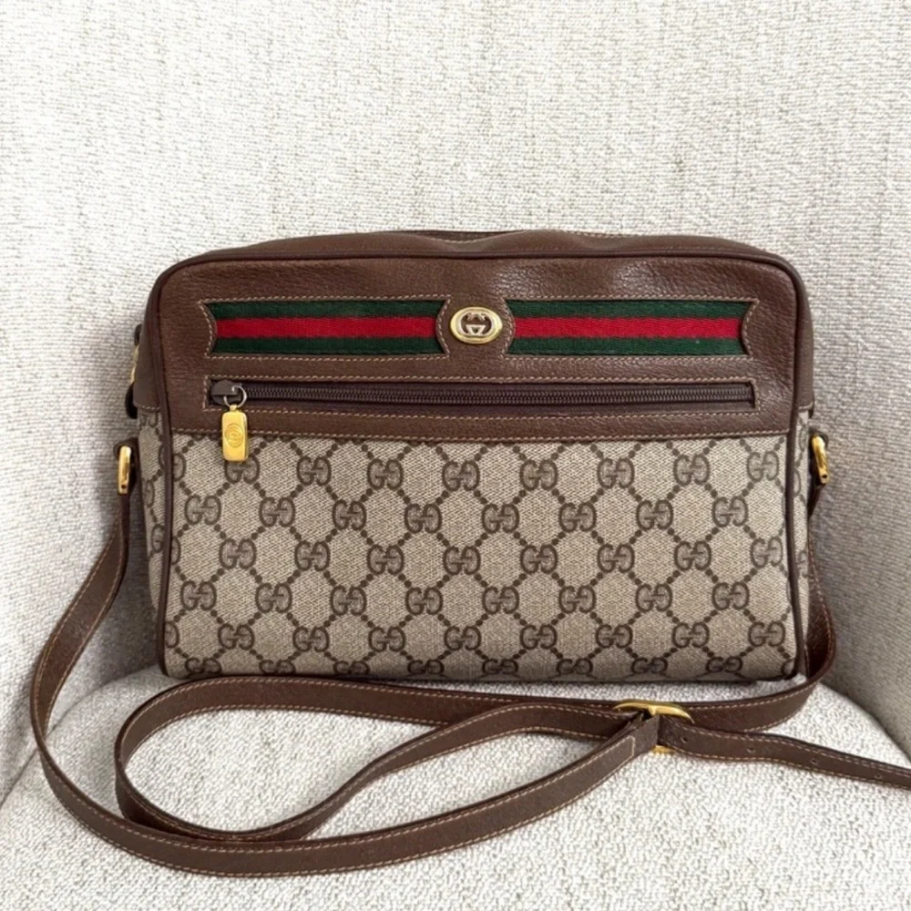 Authentic Gucci crossbody bag brown monogram coated canvas - Picture 1 of 12